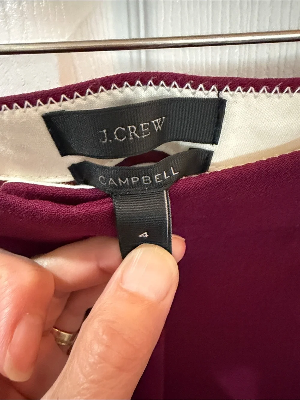 J. Crew “Campbell” Fit Tailored Ankle Pants in Deep Berry